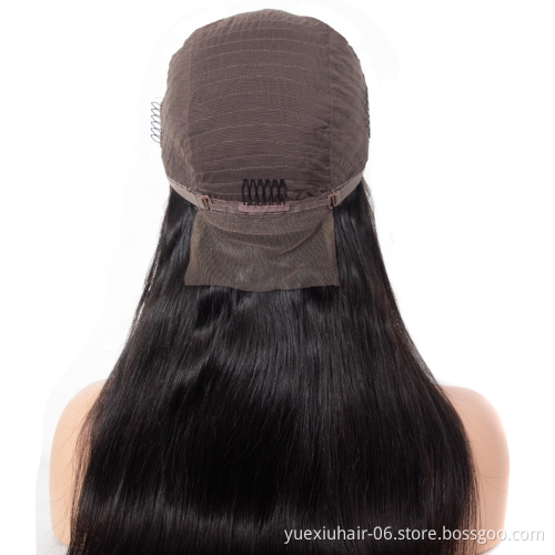 Factory Direct Supply 13x4 Lace Frontal Wig Human Hair Silk Straight Cuticle Aligned Hair Transparent Lace Wig